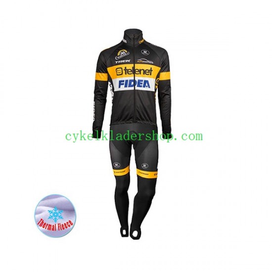 2017 Telenet Fidea Lions Män Cykeltröja Långärmad och Bib Cykeltights Vinter Thermal Fleece N001