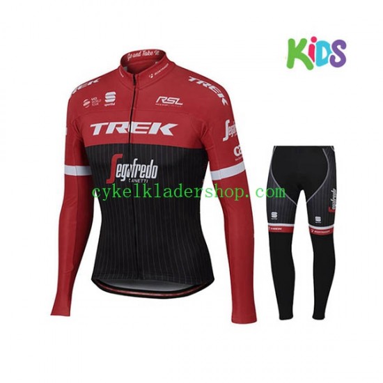 2017 Trek-Segafredo Barn Cykeltröja Långärmad och Cykeltights N001