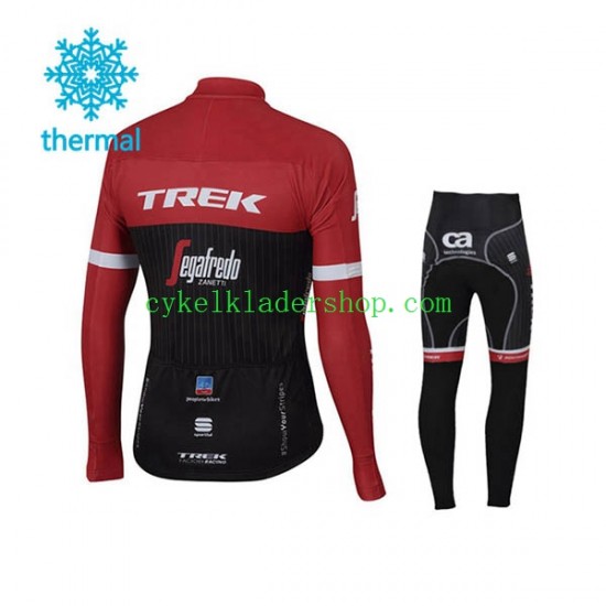 2017 Trek-Segafredo Barn Cykeltröja Långärmad och Cykeltights Vinter Thermal Fleece N001