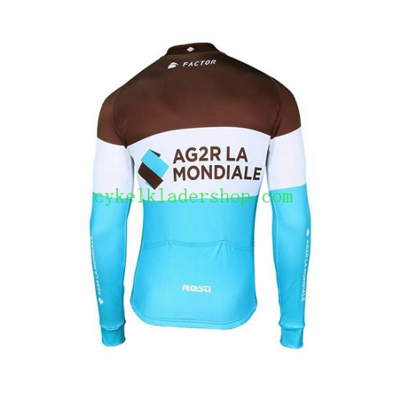 2018 AG2R La Mondiale Män Cykeltröja Långärmad N002