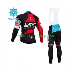 2018 BMC Racing Team Män Cykeltröja Långärmad och Bib Cykeltights Vinter Thermal Fleece N001