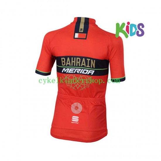 2018 Bahrain Merida Barn Cykeltröja Kortärmad N001