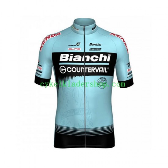 2018 Bianchi Countervail Män Cykeltröja Kortärmad N001