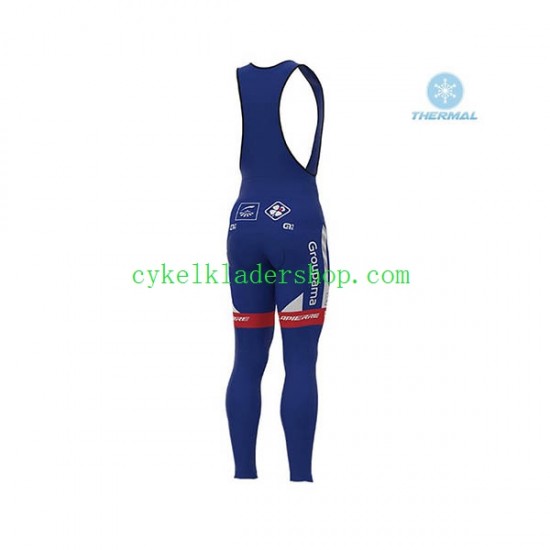 2018 FDJ Män Cykeltröja Långärmad och Bib Cykeltights Vinter Thermal Fleece N001