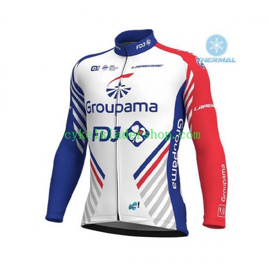 2018 FDJ Män Cykeltröja Vinter Thermal Fleece N001