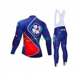 2018 FDJ Män Cykeltröja Långärmad och Bib Cykeltights N002