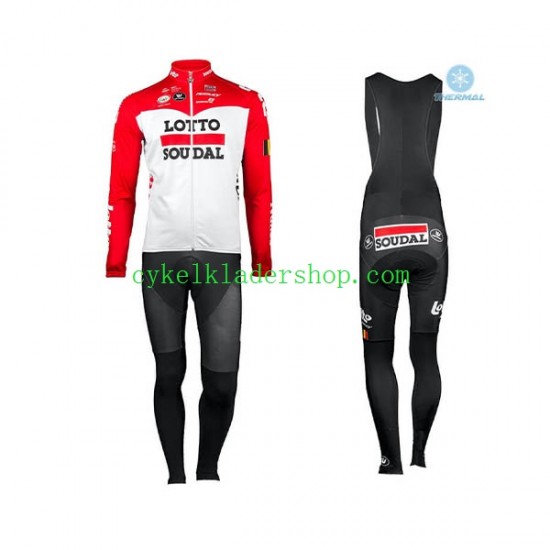 2018 Lotto Soudal Män Cykeltröja Långärmad och Bib Cykeltights Vinter Thermal Fleece N001