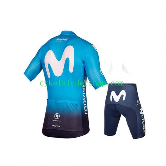 2018 Movistar Team Män Cykeltröja och Cykelshorts N001