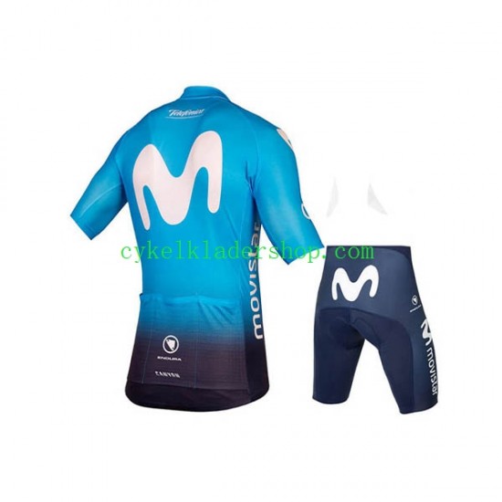 2018 Movistar Team Barn Cykeltröja och Cykelshorts N001