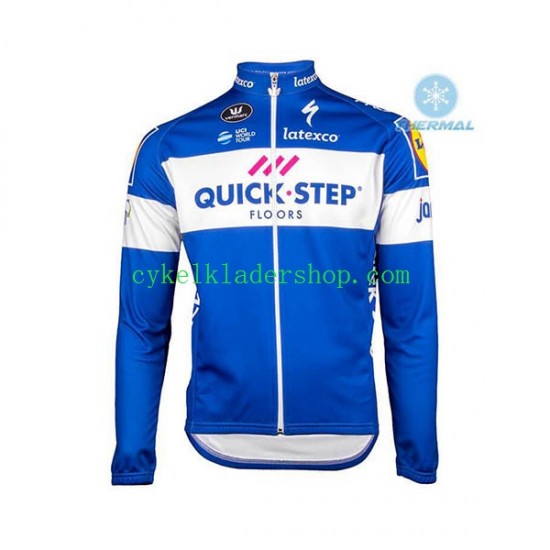 2018 Quick Step Floors Män Cykeltröja Vinter Thermal Fleece N001