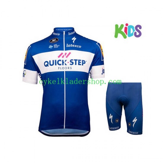 2018 Quick Step Floors Barn Cykeltröja och Cykelshorts N001