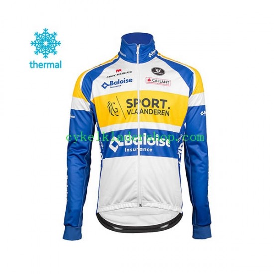 2018 Sport Vlaanderen-Baloise Män Cykeltröja Vinter Thermal Fleece N001