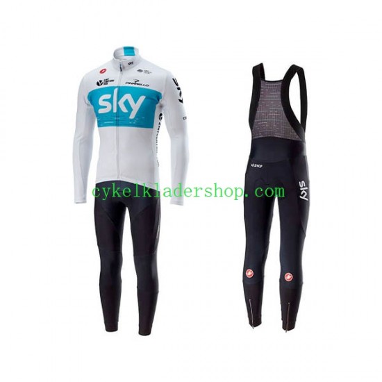 2018 Team Sky Män Cykeltröja Långärmad och Bib Cykeltights N001