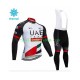 2018 Team UAE Män Cykeltröja Långärmad och Bib Cykeltights Vinter Thermal Fleece N001