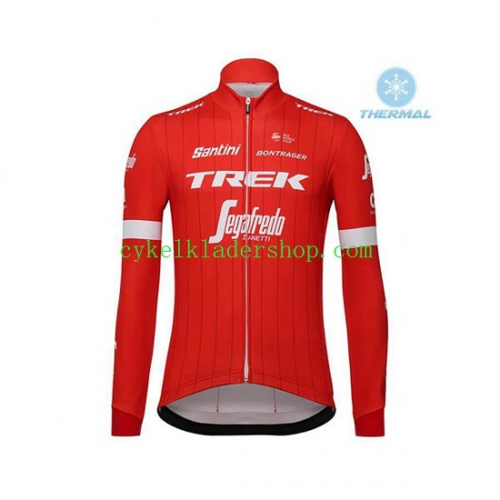 2018 Trek-Segafredo Män Cykeltröja Långärmad och Bib Cykeltights Vinter Thermal Fleece N001