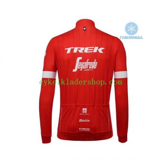 2018 Trek-Segafredo Män Cykeltröja Långärmad och Bib Cykeltights Vinter Thermal Fleece N001