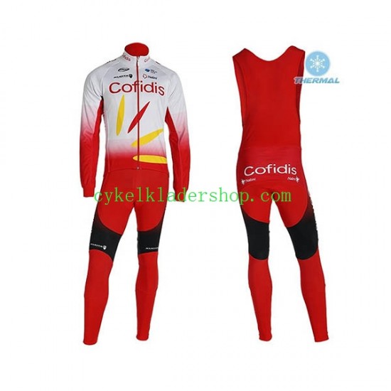 2019 Cofidis Pro Team Män Cykeltröja Långärmad och Bib Cykeltights Vinter Thermal Fleece N001