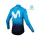 2019 Movistar Team Män Cykeltröja Långärmad och Bib Cykeltights Vinter Thermal Fleece N001