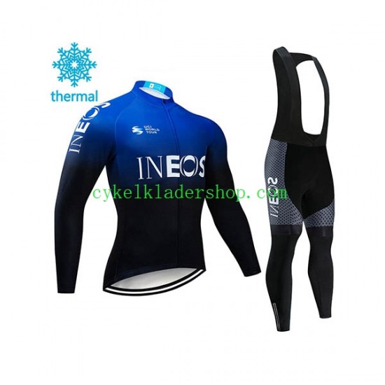 2019 TEAM INEOS Män Cykeltröja Långärmad och Bib Cykeltights Vinter Thermal Fleece N002