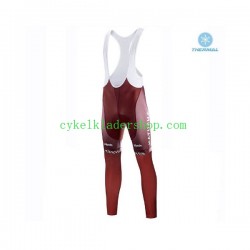 2019 Team Katusha Alpecin Män Långa cykelbyxor med hängslen Vinter Thermal Fleece N001