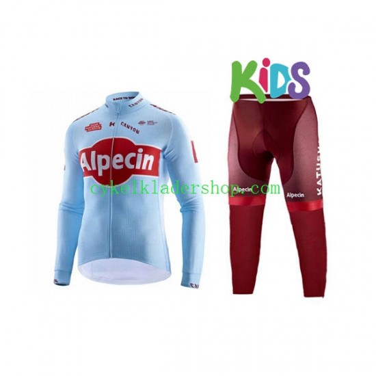 2019 Team Katusha Alpecin Barn Cykeltröja Långärmad och Cykeltights N001