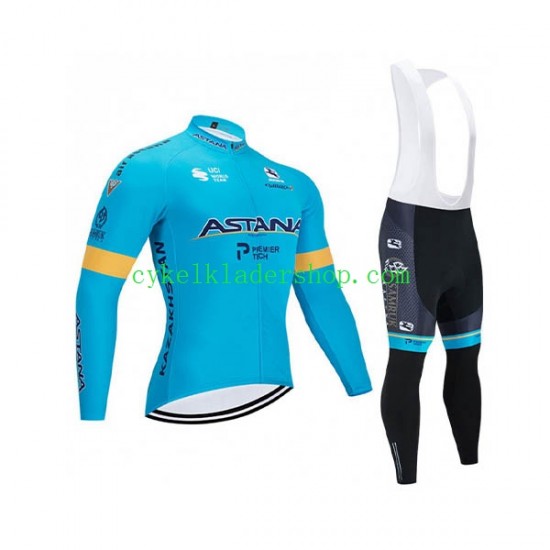 2020 Astana Pro Team Män Cykeltröja Långärmad och Bib Cykeltights N001