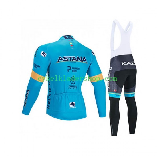 2020 Astana Pro Team Män Cykeltröja Långärmad och Bib Cykeltights N001