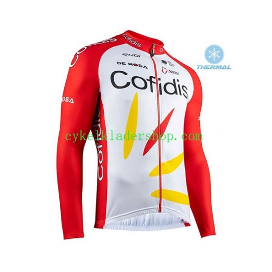 2020 Cofidis Pro Team Män Cykeltröja Långärmad och Bib Cykeltights Vinter Thermal Fleece N001