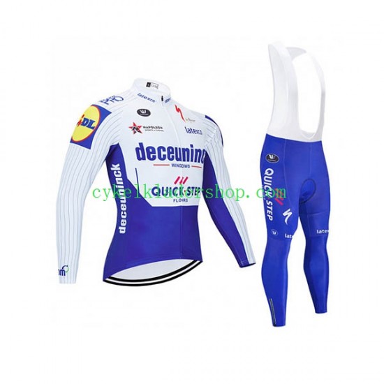 2020 Deceuninck–Quick-Step Män Cykeltröja Långärmad och Bib Cykeltights N001
