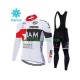 2020 IAM Cycling Män Cykeltröja Långärmad och Bib Cykeltights Vinter Thermal Fleece N001