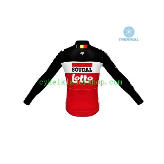 2020 Lotto Soudal Män Cykeltröja Långärmad och Bib Cykeltights Vinter Thermal Fleece N001