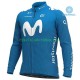 2020 Movistar Team Män Cykeltröja Långärmad och Bib Cykeltights Vinter Thermal Fleece N001