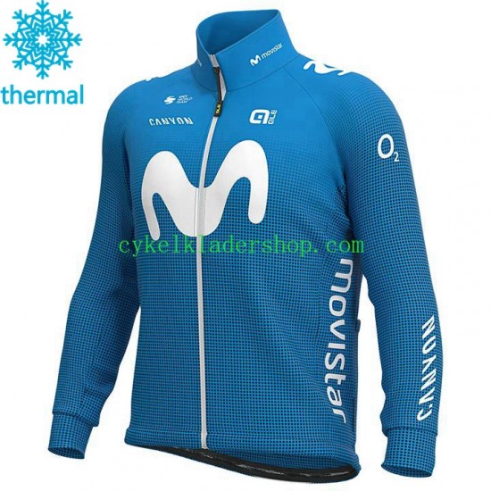 2020 Movistar Team Män Cykeltröja Vinter Thermal Fleece N001