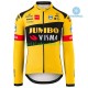 2020 Team Jumbo–Visma Män Cykeltröja Långärmad och Bib Cykeltights Vinter Thermal Fleece N001