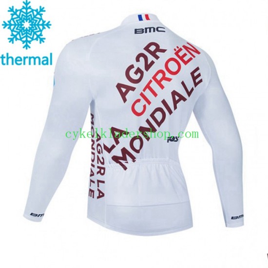 2021 AG2R Citroen Team Män Cykeltröja Vinter Thermal Fleece N001