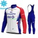 2021 Groupama-FDJ Män Cykeltröja Långärmad och Bib Cykeltights Vinter Thermal Fleece N001