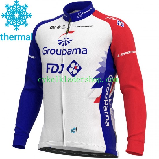 2021 Groupama-FDJ Män Cykeltröja Vinter Thermal Fleece N001