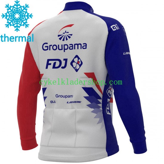 2021 Groupama-FDJ Män Cykeltröja Vinter Thermal Fleece N001