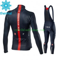 2021 Ineos Grenadiers Män Cykeltröja Långärmad och Bib Cykeltights Vinter Thermal Fleece N001