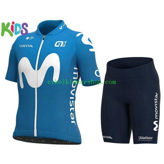 2021 Movistar Team Barn Cykeltröja och Cykelshorts N001