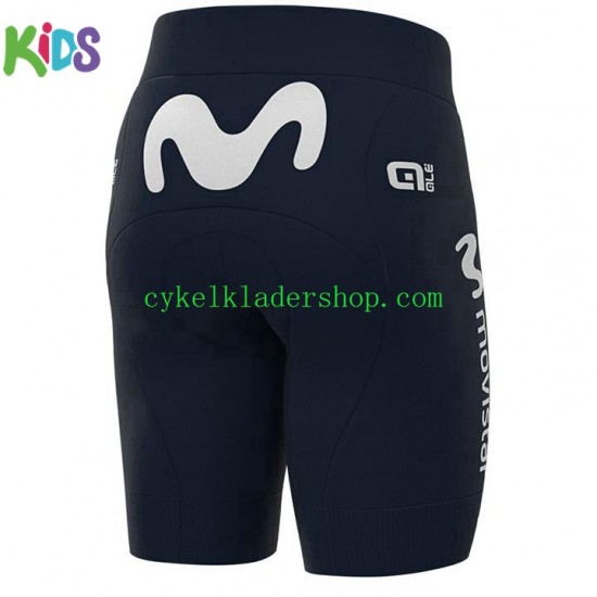 2021 Movistar Team Barn Cykeltröja och Cykelshorts N001