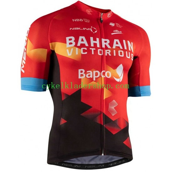 2021 Team Bahrain Victorious Män Cykeltröja Kortärmad N001