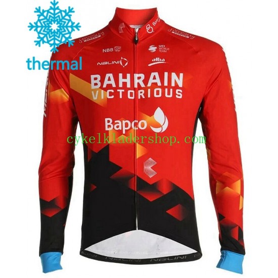 2021 Team Bahrain Victorious Män Cykeltröja Vinter Thermal Fleece N001