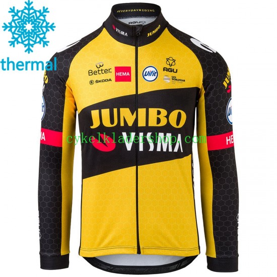 2021 Team Jumbo-Visma Män Cykeltröja Vinter Thermal Fleece N005