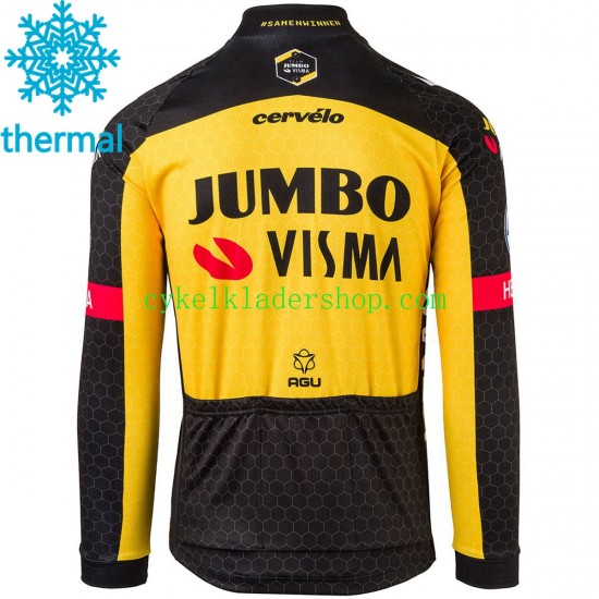 2021 Team Jumbo-Visma Män Cykeltröja Vinter Thermal Fleece N005