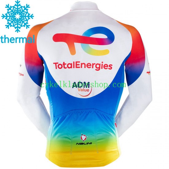 2021 Team TotalEnergies Män Cykeltröja Vinter Thermal Fleece N003