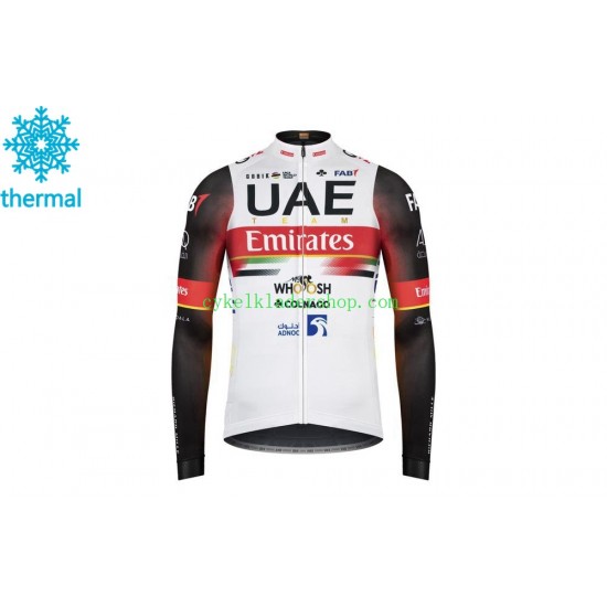 2021 UAE Team Emirates Män Cykeltröja Vinter Thermal Fleece N002