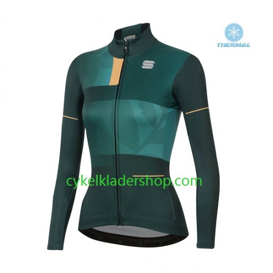 2021 Spоrtful Leaf Kvinnor Cykeltröja Vinter Thermal Fleece N002