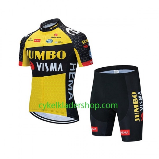 2021 Team Jumbo-Visma Barn Cykeltröja och Cykelshorts N001