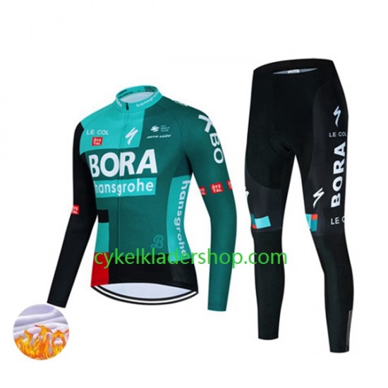 2022 Bora-Hansgrohe Män Cykeltröja Långärmad och Cykeltights Vinter Thermal Fleece N001